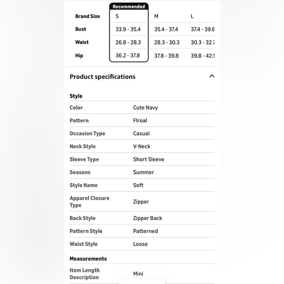 NWT NAVY BLUE BABYDOLL DRESS-S - Picture 12 of 14